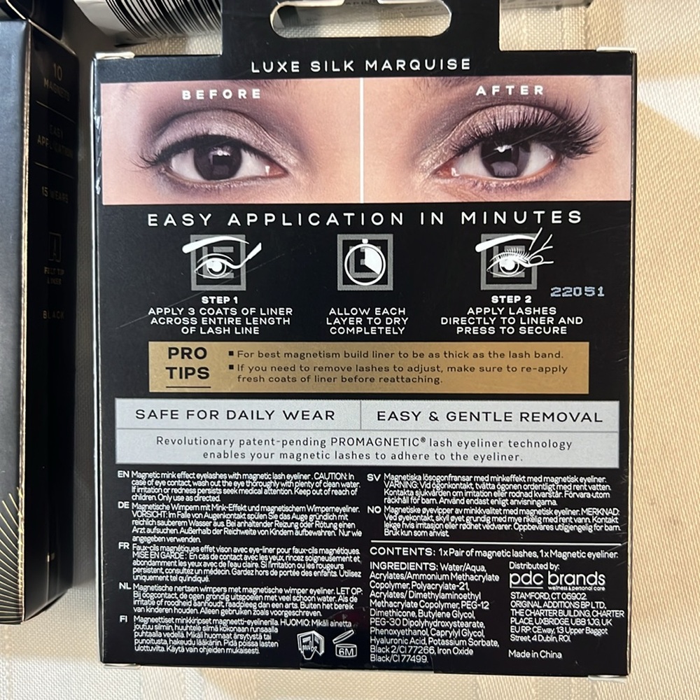 4 pairs EYLURE London Pro Magnetic eyeliner and lash system Luxe silk marquise - Picture 3 of 4